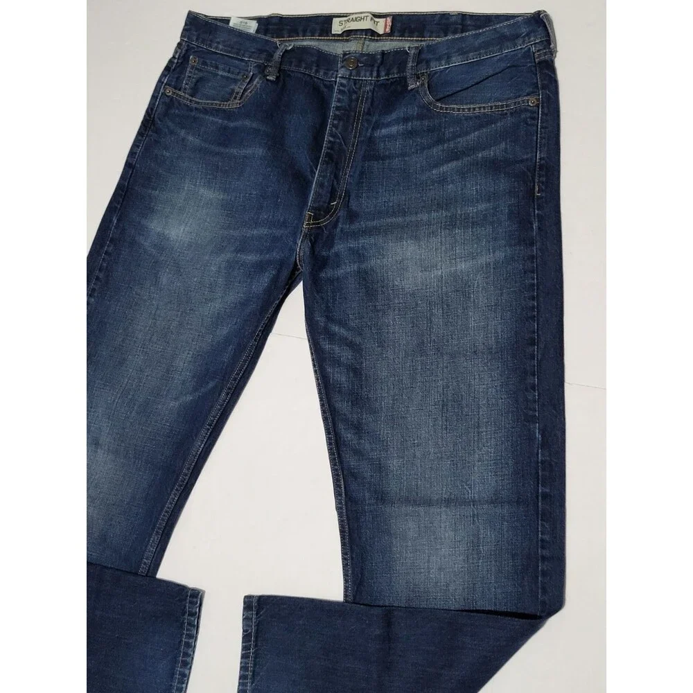 Levi's 505 Straight Jeans Size 40x32 Mens Mid Rise Dark Wash Blue